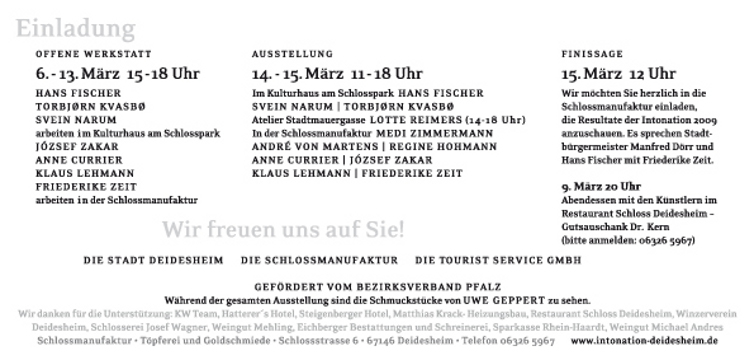 Intonation Einladung 2009